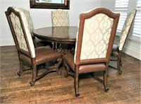 Marge Carson Round Dining Table & Six