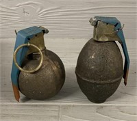 (2) Drilled Out Steel Grenades