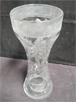 Libbey crystal vase 6" diam x 14"