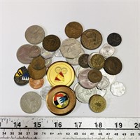 Lot Of Assorted World Coins & Medallions