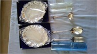 plated silver trays and utensils