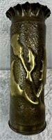 WWI Trench Arted Brass Shell Made Into A Vase