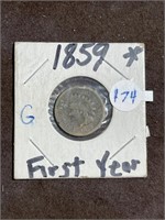 First Year 1859 Indian Head Cent G Grade