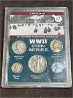 WW2 Era Coin Set  Silver Dime, Quarter, & Half etc
