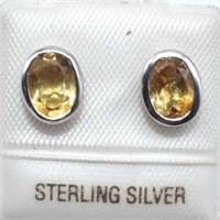 Silver Citrine(2.1ct) Earrings