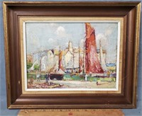 Arthur Beaumont Canal Scene Oil Painting