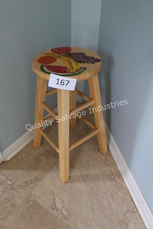 painted wooden stool