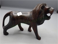 Masculine & Hand-Carved Lion Figurine