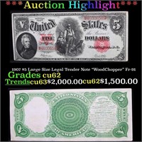 ***Auction Highlight*** 1907 $5 Large Size Legal T