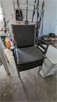 Stackable chrome base chairs(4)