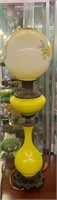 Yellow And Brass Gone With The Wind Parlor Lamp