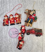 4 Firefighter Themed Christmas Ornaments