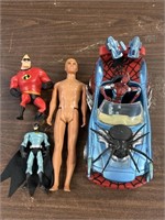 Toys, Batman, Ken, Spiderman