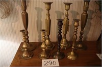 8 Brass Candlesticks