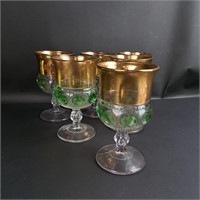 (6) Antique Adams & Co. King's Crown Wine Goblets