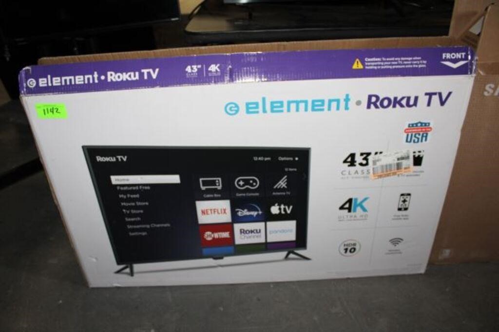 Element 43" Roku TV, In Box