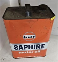 2 Gal. Gulf Saphire Motor Oil Tin