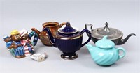 Hall Cobalt & Gold and Other Teapots