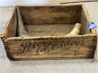 Peters Cartridge Box 12" x 14" w/2 Bull Horns