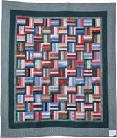 Scrappy Rail Fence, bed quilt, 98" x 86"