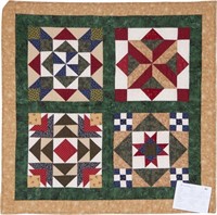 Four Patch Scrappy Sampler, wall quilt, 34" x 34"