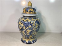 Ginger Jar W/Lid, 17in Tall X 9in Wide