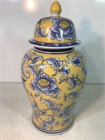 Ginger Jar W/Lid, 18in Tall X 9in Wide