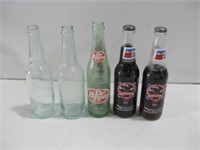 Five Vtg Soda Bottles