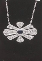Diamond and Sapphire Necklace 750 gold 18K