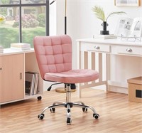 Yaheetech Pink Tufted Office Chair
