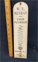 WE Munday Statesville NC Plumber Thermometer