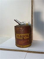 Metal gasoline can-11” diameter x 12.5” tall