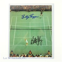 Billie Jean King Bobby Riggs Signed Tennis Photo