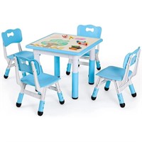 Arlopu Kids Study Table and 4 Chairs Set, Height A