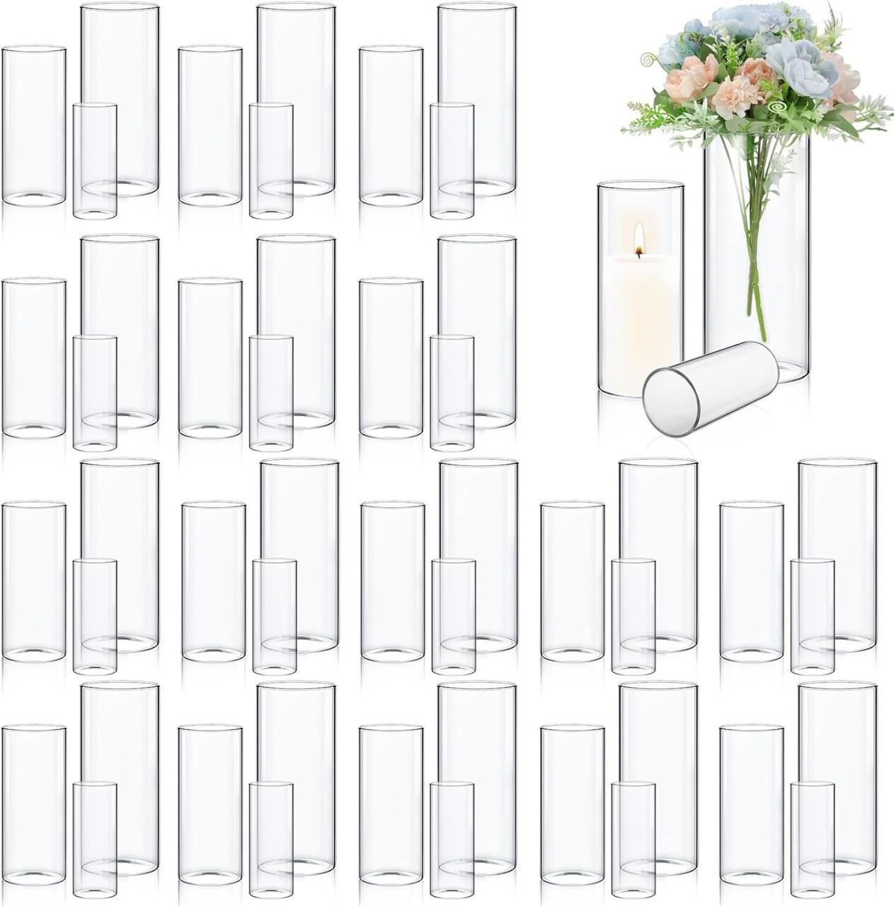 24 Pcs Glass Cylinder Vases (6'  8'  10')