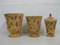 Three Ceramic Pots Tallest 9" See Info