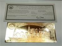 OF)  22 karat gold leaf certificate