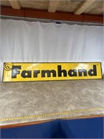 Large vintage Farmhand metal sign. Dimensions are