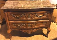 Marble Top Two Drawer Dresser