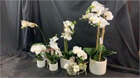 QTY OF ASSORTED FAKE PLANTS AND POTS