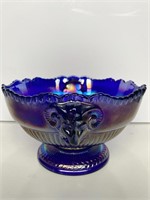 Imperial Carnival Glass Bowl with Rams Head
