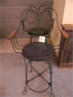 (2) Wraught Iron Arm Chairs