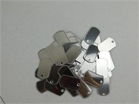 50 Small Dog Tags - Silver Colored
