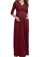 ($44) Women's Wrapped Ruched Maternity Dress,M