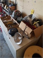 Helmet, air compressor, various shop equipment