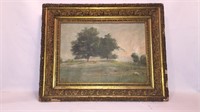 ANTIQUE OIL PAINTING IN GESSO FRAME