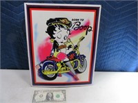 Tin 12x15 Sign BORN TO BOOP Betty Motorcycle