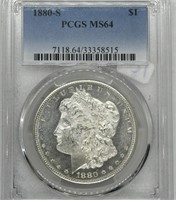 1880 S Morgan Silver Dollar PCGS MS64