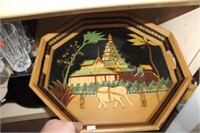 ASIAN TEMPLE DECORATED TRAY