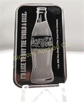 One Troy Ounce .999 Fine Silver Bar Coca-Cola